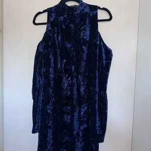 Lulu's Navy Crushed Velvet Dress